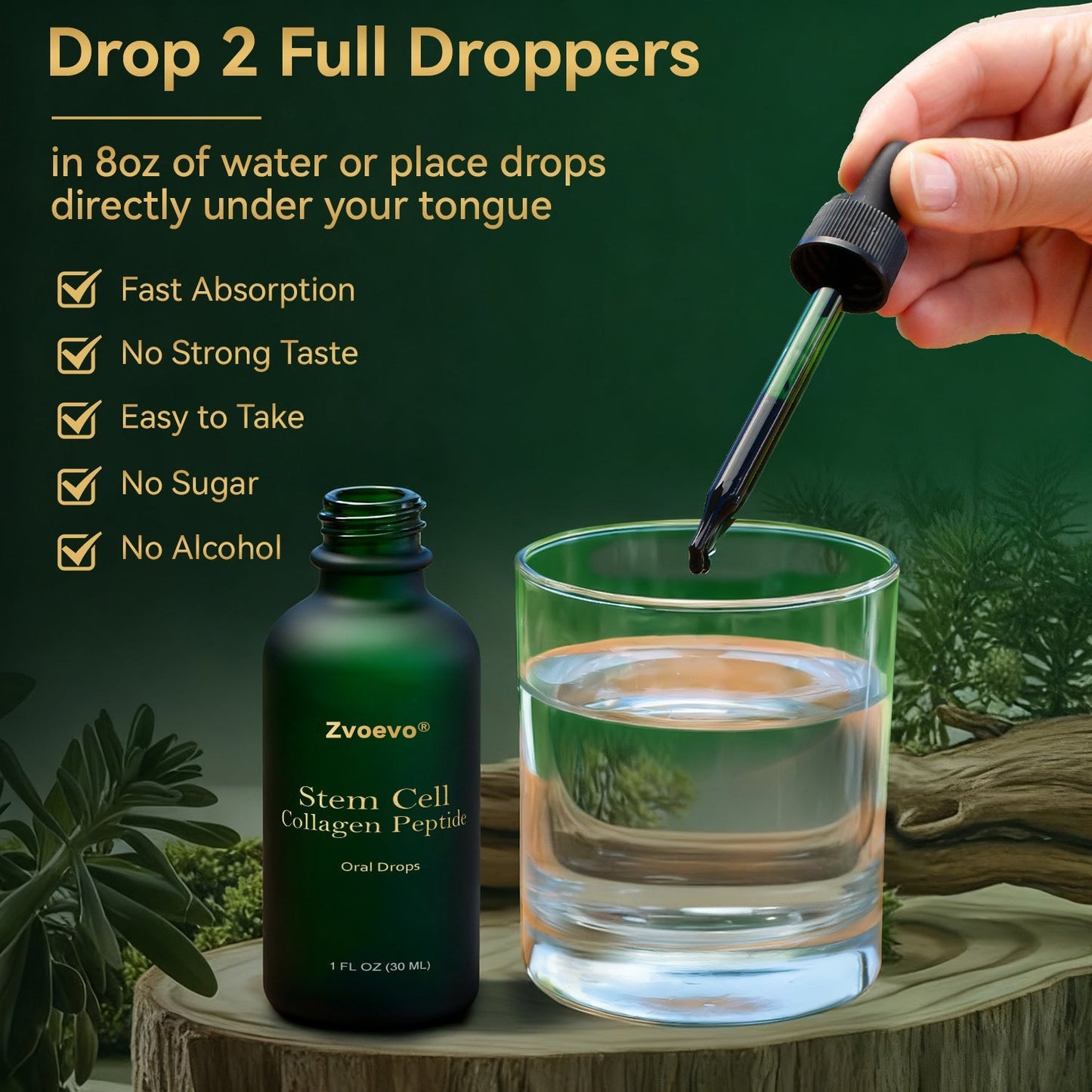 🖤Zvoevo® 𝑆𝑡𝑒𝑚 𝐶𝑒𝑙𝑙 & 𝐶𝑜𝑙𝑙𝑎𝑔𝑒𝑛 𝑃𝑒𝑝𝑡𝑖𝑑𝑒 𝑂𝑟𝑎𝑙 𝐷𝑟𝑜𝑝𝑠 🌱(Lift & Firm Sagging Skin & Reduce Wrinkle Formation)💧 (upsell)