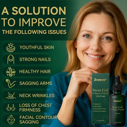 🖤Zvoevo® 𝑆𝑡𝑒𝑚 𝐶𝑒𝑙𝑙 & 𝐶𝑜𝑙𝑙𝑎𝑔𝑒𝑛 𝑃𝑒𝑝𝑡𝑖𝑑𝑒 𝑂𝑟𝑎𝑙 𝐷𝑟𝑜𝑝𝑠 🌱(Lift & Firm Sagging Skin & Reduce Wrinkle Formation)💧 (upsell)