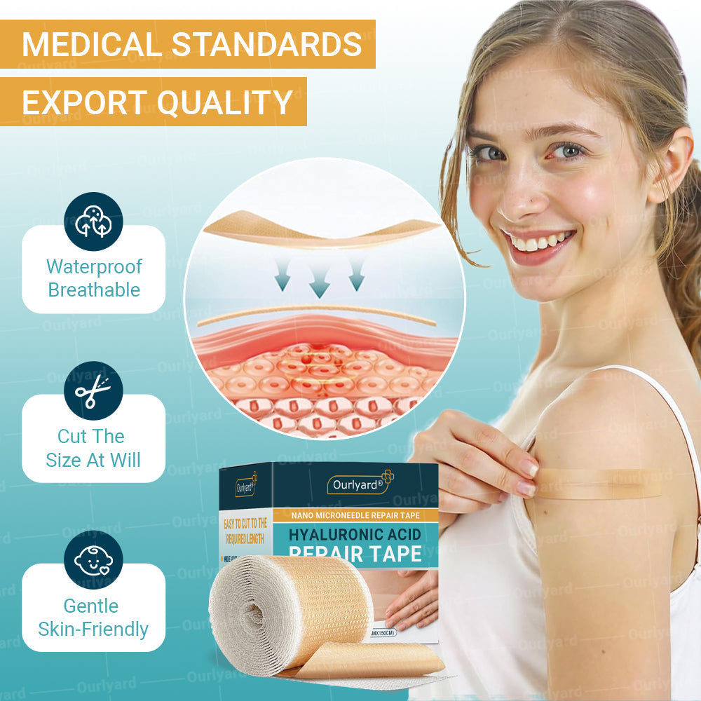 🍉Official Store |Ourlyard® Hyaluronic Acid Nano Microneedle Repair Tape🗽🎉(Treatment of old and new scars, reduction of surgical scars, stretch marks, keloids, acne, burns, warts, dermatomes and varicose veins)